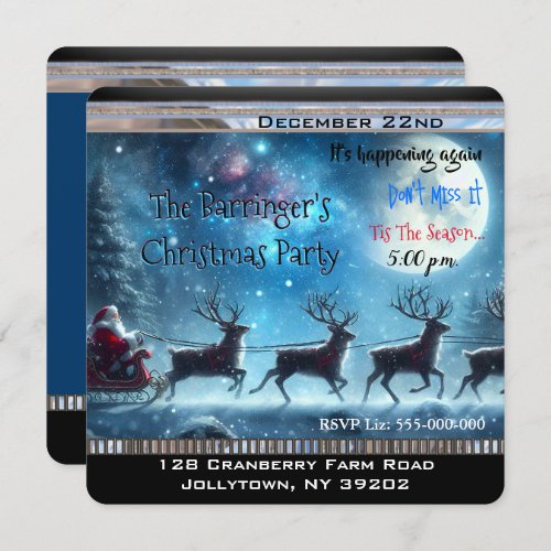 Santa is on the Move Christmas Party Invitation