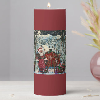 Santa is ready for Launch Pillar Candle