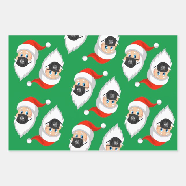 Santa is Sraight Outta Quarantine Wrapping Paper Sheets (Front)