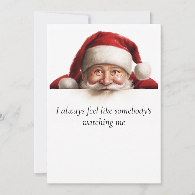 Santa is watching funny Christmas card (Front)