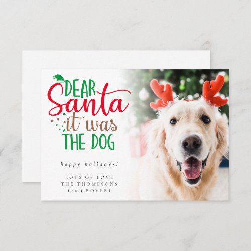 Santa It Was The Dog Photo Humorous Holiday Card