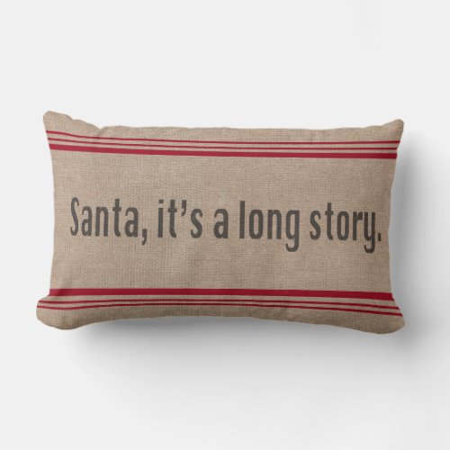 Santa Its a Long Story Pillow