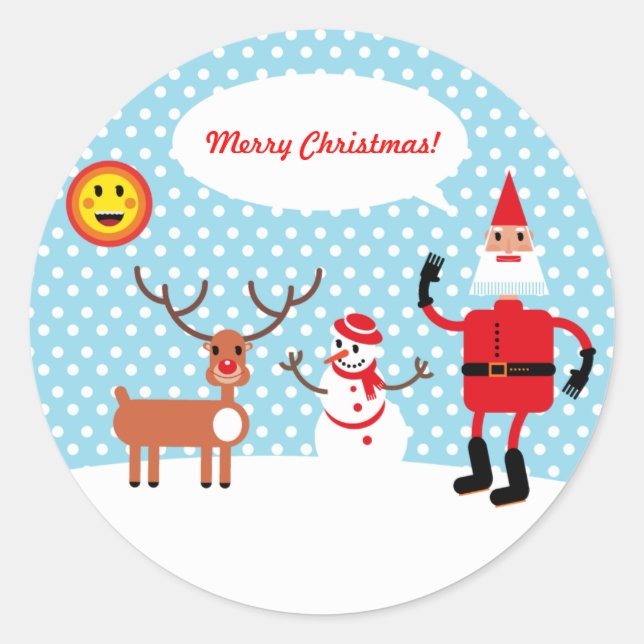 Santa, it's cold outside! classic round sticker (Front)