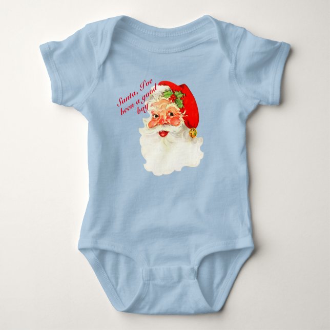 Santa I've been good Personalize Christmas Baby Bodysuit (Front)