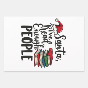 Santa I've Read Enough People Book Christmas Lover Wrapping Paper Sheets