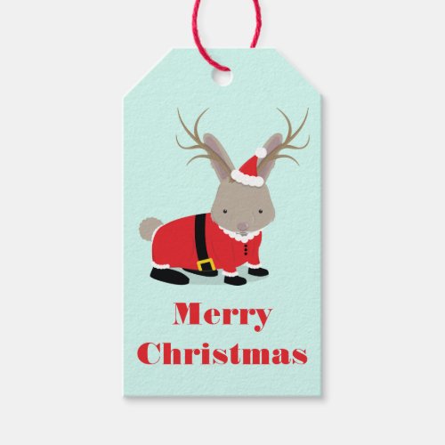 Santa Jackalope Christmas Gift Tags