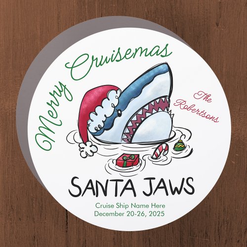 Santa Jaws _ Merry Cruisemas  Family Cruise Door Car Magnet