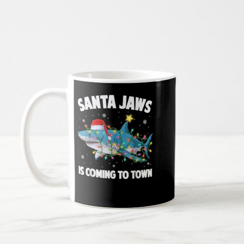 Santa Jaws Shark Christmas Lights Merry Sharkmas X Coffee Mug