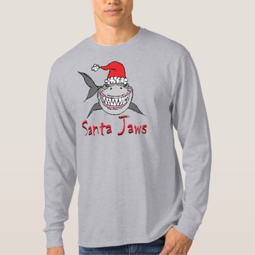 Santa Jaws Shark Christmas T_Shirt