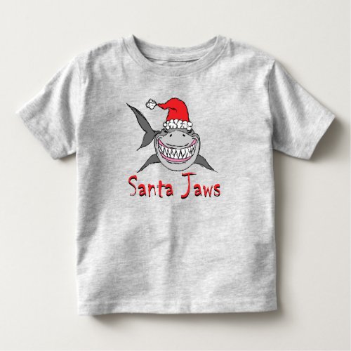 Santa Jaws Shark Christmas Toddler T_shirt