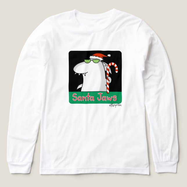 Santa Jaws Tri-Blend Shirt (Design Front)