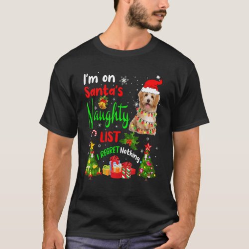 Santa Jenepi Maltipoo Im On Santas Naughty List  T_Shirt