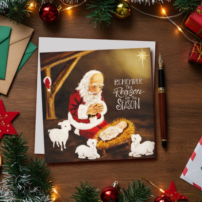 Santa Jesus Reason for the Season Beautiful Holiday Card (Creator Uploaded)