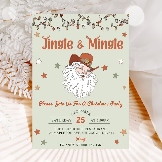 Santa Jingle & Mingle Christmas Party Invitation (Creator Uploaded)