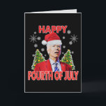 Santa Joe Biden Happy 4th of July Funny Christmas Holiday Card<br><div class="desc">Santa Joe Biden Happy 4th of July Ugly Christmas holiday card is cute design for men,  women,  dad,  mom,  kids,  girls,  boys who loves funny Biden santa claus on Xmas,  Birthday,  New Year, </div>