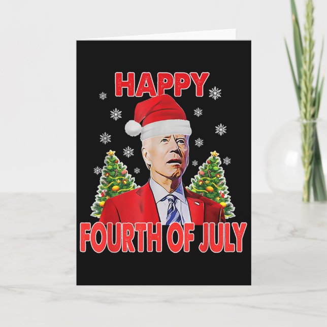 Santa Joe Biden Happy 4th Of July Funny Merry Chri Card (Front)