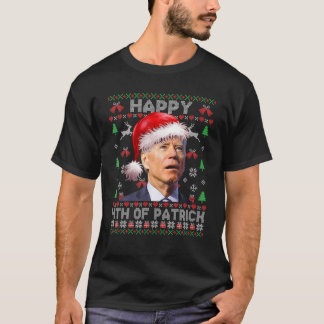 Santa Joe Biden Happy 4Th Of Patrick Ugly Christma T-Shirt