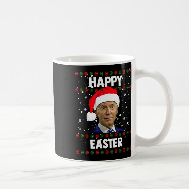 Santa Joe Biden Happy Easter Ugly Christmas Sweate Coffee Mug (Right)