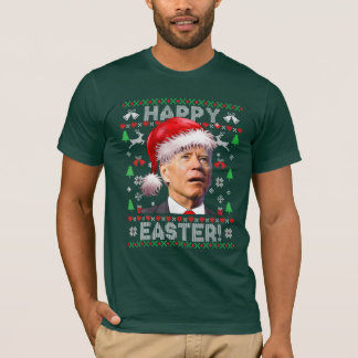Santa Joe Biden Happy Easter Ugly Christmas T-Shirt