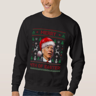 Santa Joe Biden Merry 4th Of Easter Ugly Christmas Sweatshirt