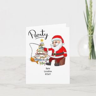 Santa Joins Fishing Fans for Christmas Cheer! Invitation