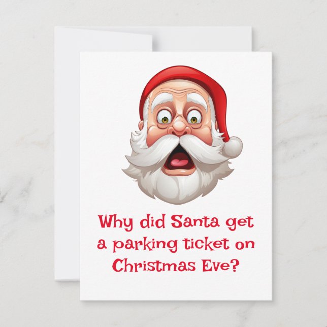 Santa Jokes snow parking zone Holiday Card (Front)