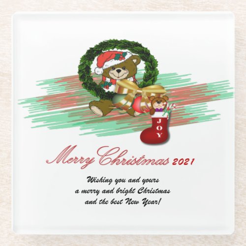 Santa Joy Sock Christmas Coaster