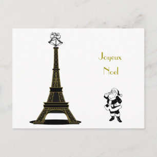 Santa Joyeux Noel Paris French Christmas Holiday Postcard