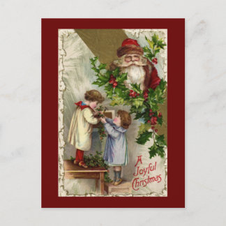 Santa Joyful Christmas Holiday Postcard