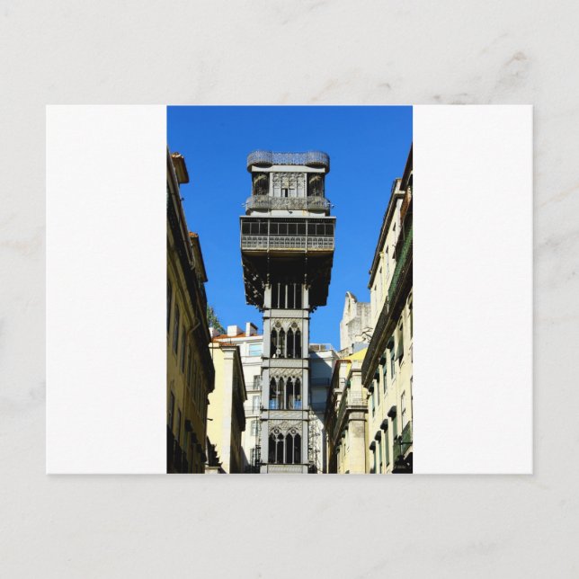 Santa Justa Lift, Lisbon, Portugal Holiday Postcard (Front)
