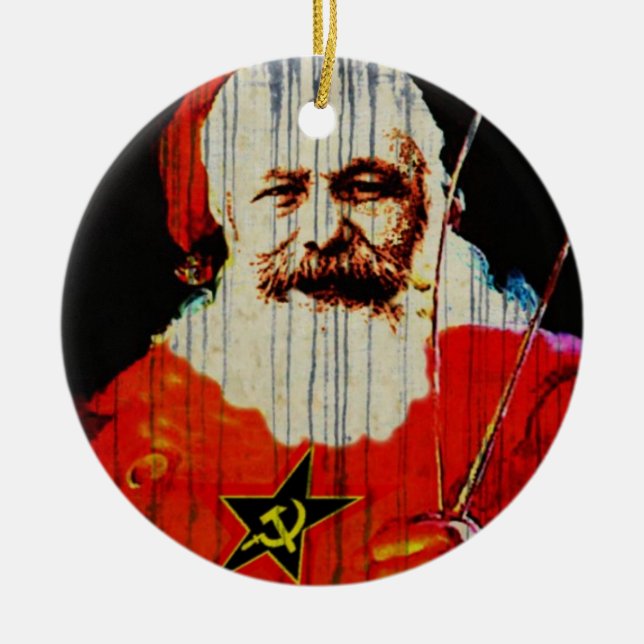 Santa Karl Ceramic Ornament (Front)