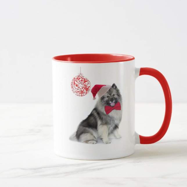 Santa Keeshond Christmas Mug (Right)