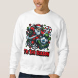 Santa Kicking Soccer Ball Christmas Holiday  Sweatshirt