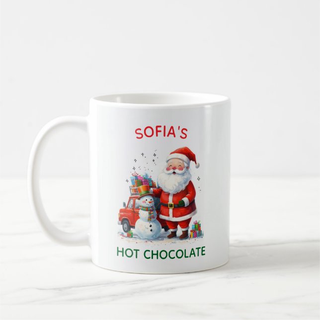 Santa Kids Children Festive Christmas Cute Snowman Coffee Mug (Left)