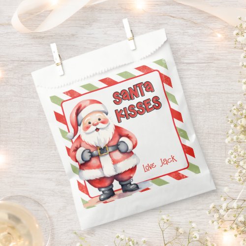 Santa Kisses Christmas Paper Favor Treat Bag