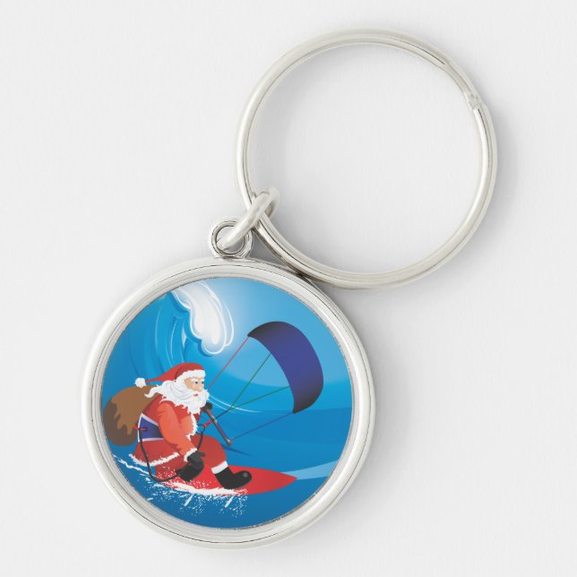 Santa Kitesurf Keychain (Front)