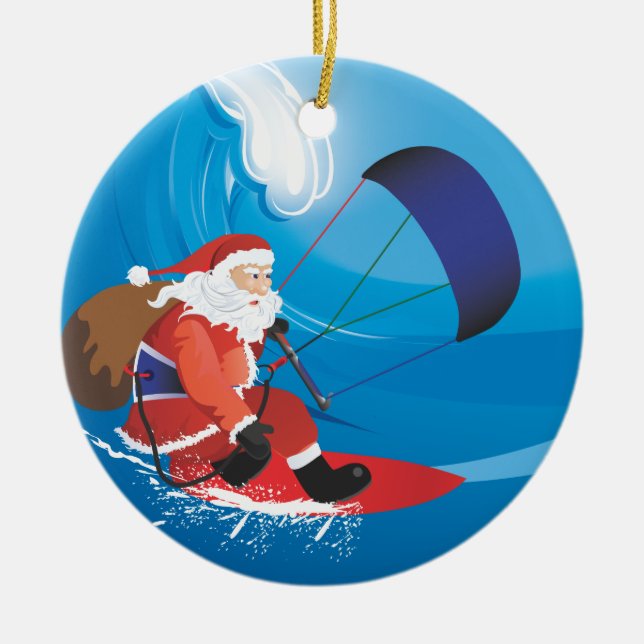 Santa Kitesurf Ornament (Front)