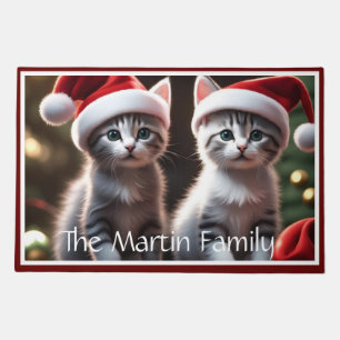 Santa Kitties Door Mat