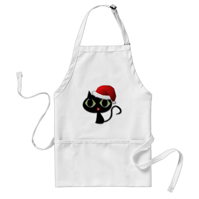 Santa kitty adult apron (Front)