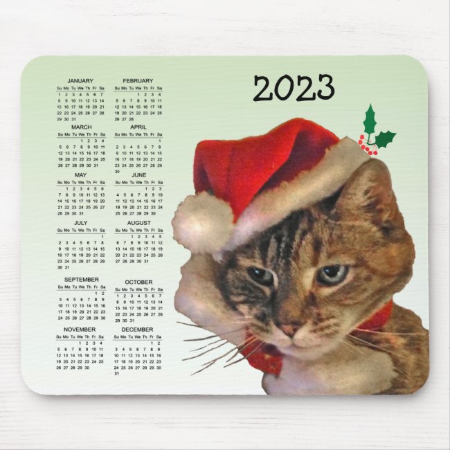 Santa Kitty Cat 2023 Calendar Mousepad