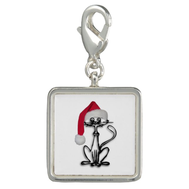 Santa Kitty Cat Charm (Front)