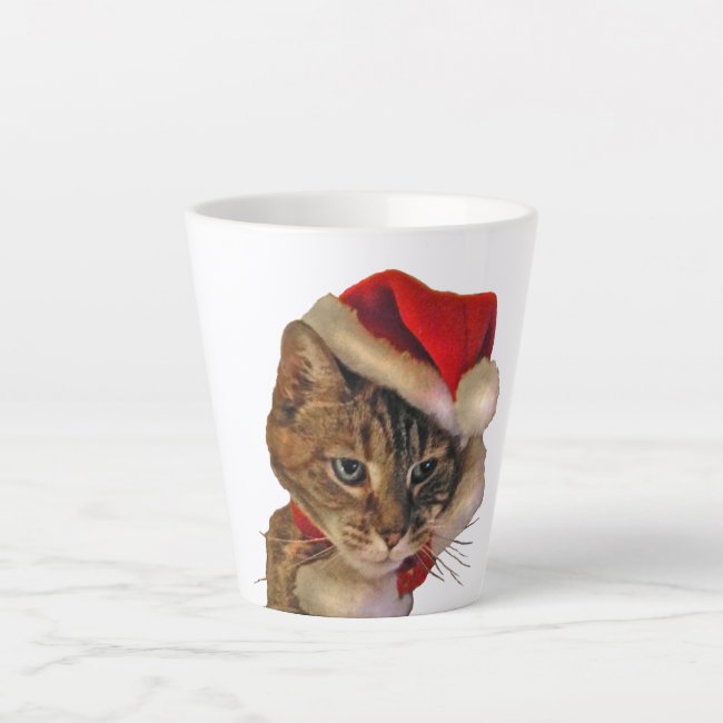 Santa Kitty Cat Latte Mug
