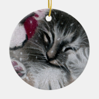 Santa Kitty Cat Ornament