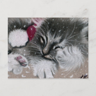 Santa Kitty Cat Postcard