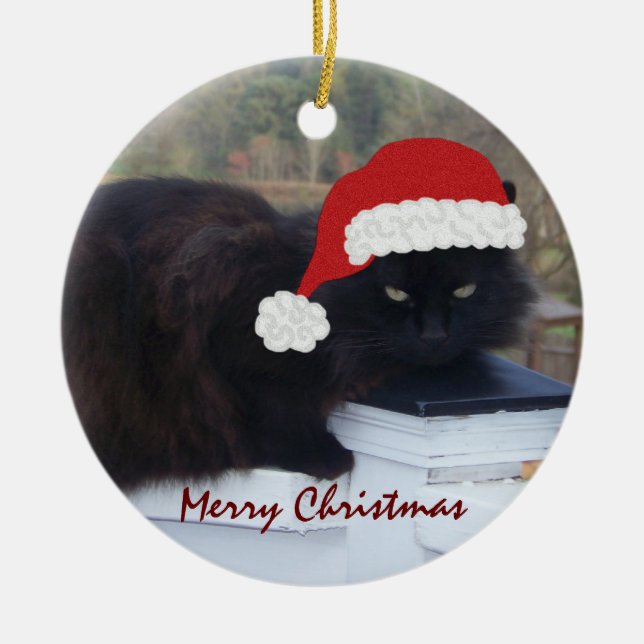 Santa Kitty: Christmas Ornament (Front)