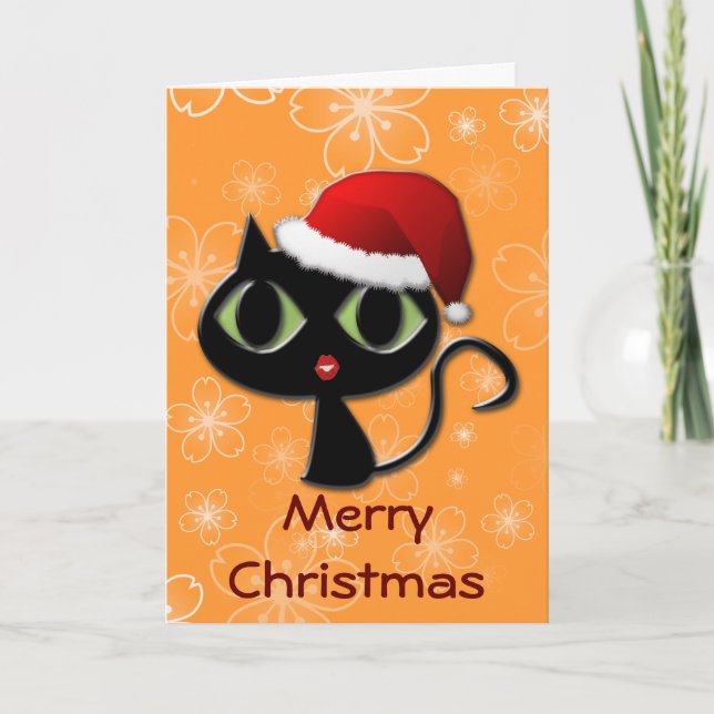 Santa kitty holiday card (Front)