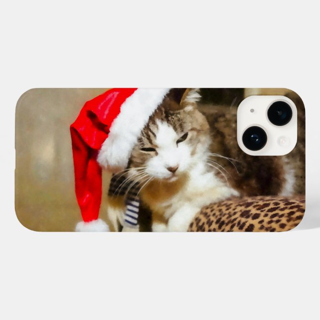 Santa Kitty Painterly Case-Mate iPhone Case (Back (Horizontal))