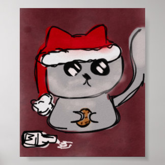 Santa Kitty Poster