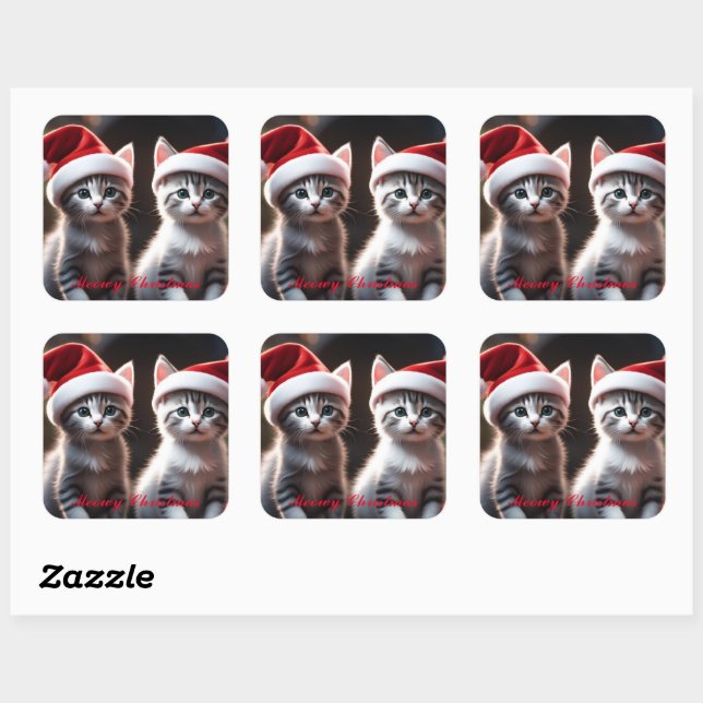 Santa Kitty Stickers (Sheet)