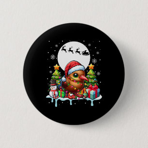 Santa Kiwi Bird Snowman Xmas Lights Colourful Cost Button